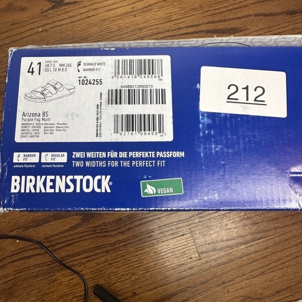 Birkenstock Arizona Softbed Sandals Size 41 US 10 Narrow Vegan Purple Fog Ombre - Picture 7 of 9